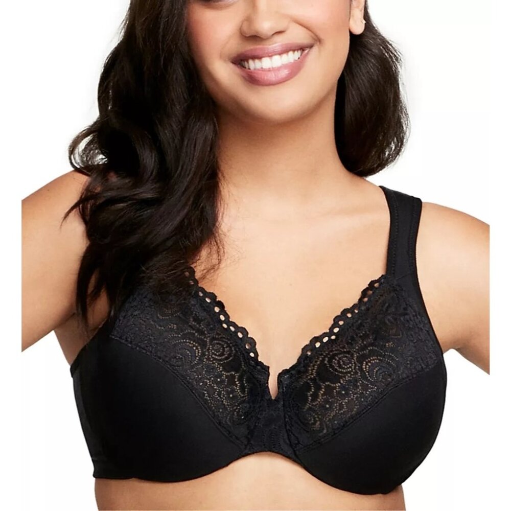 NWOT Glamorise Elegance Plunge Wired Bra 48DD Front Closure D1 928